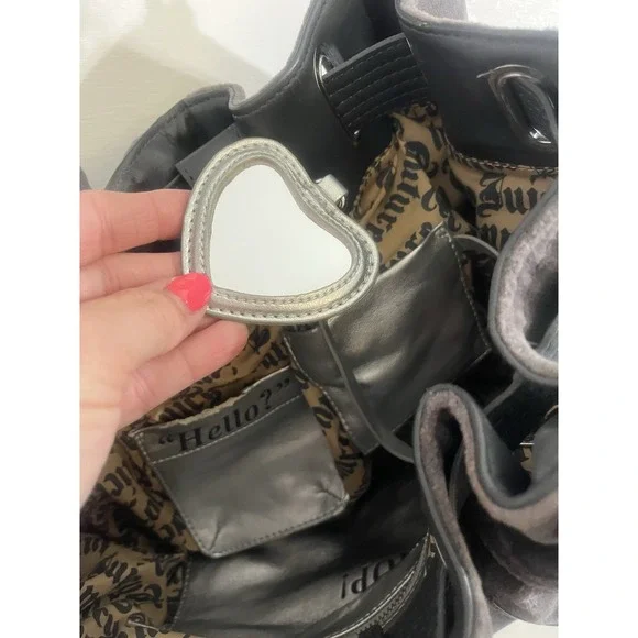 Vintage Juicy Couture Purse/Bag/Day‎ Dreamer/Y2K/Charms/Gray/Pink Mirror